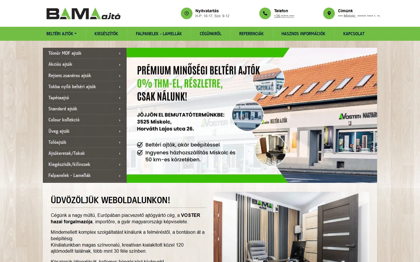 The BaMa ajtó home page before our redesign